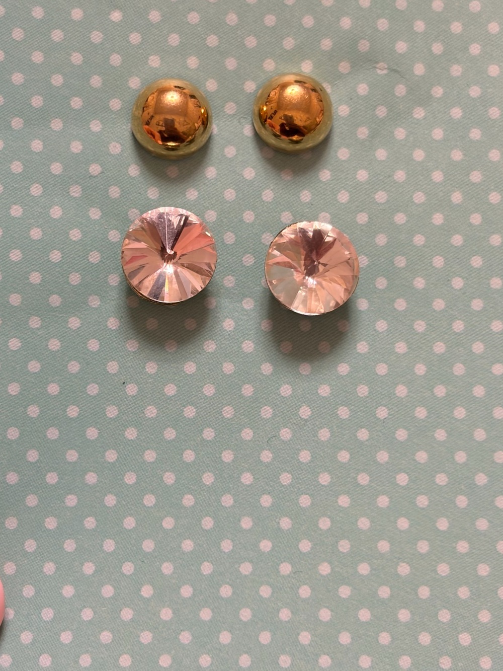 Gold Ball and Clear Crystal Stud Earring Set - Women Jewelry